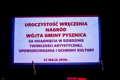 Uroczystość wręczenia Nagród Wójta Gminy Pysznica w dziedzinie kultury - 25.05.2019r.
